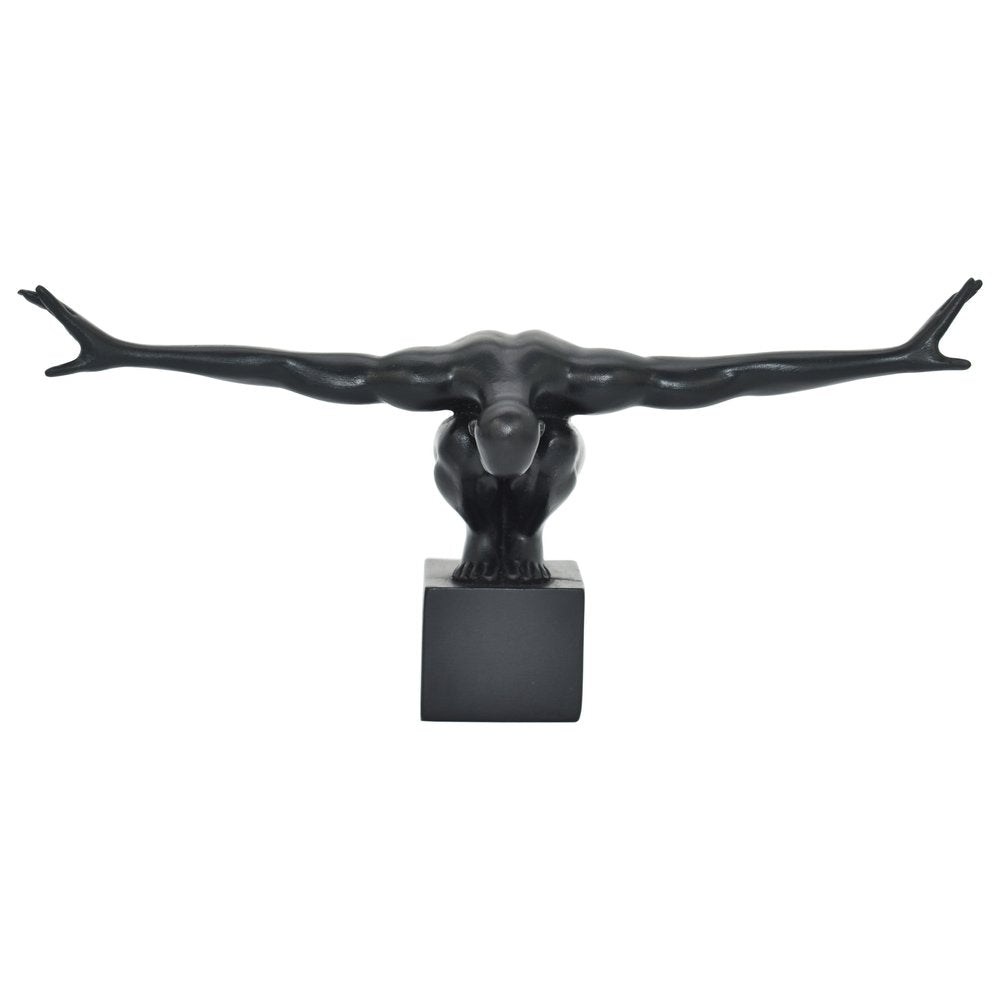 4" Black Resin Man Tabletop Sculpture