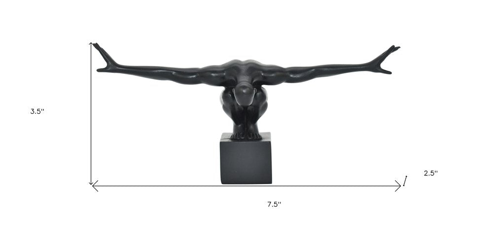 4" Black Resin Man Tabletop Sculpture