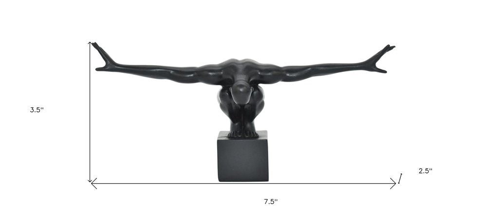 4" Black Resin Man Tabletop Sculpture