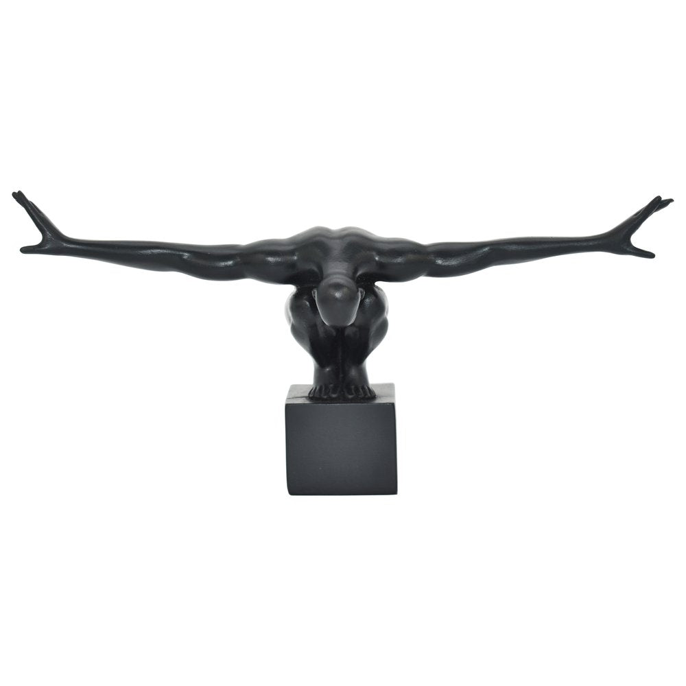 4" Black Resin Man Tabletop Sculpture