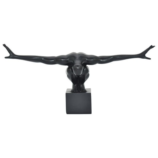 4" Black Resin Man Tabletop Sculpture