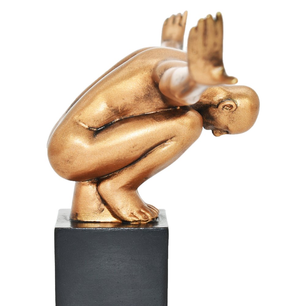 4" Bronze Resin Man Tabletop Sculpture