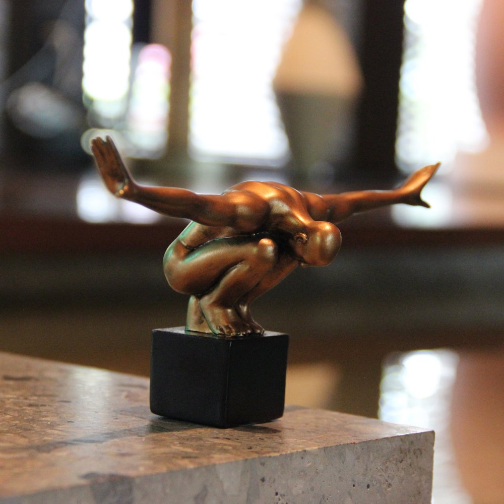 4" Bronze Resin Man Tabletop Sculpture