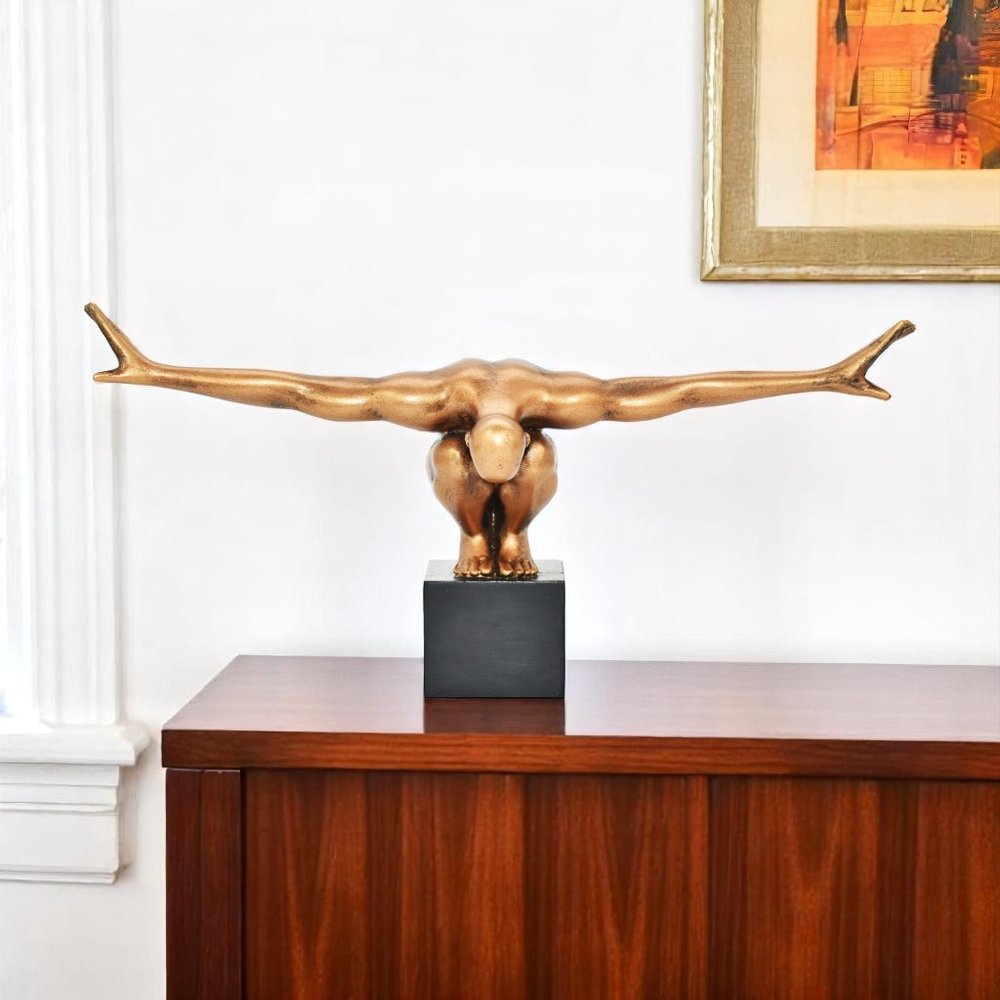 4" Bronze Resin Man Tabletop Sculpture