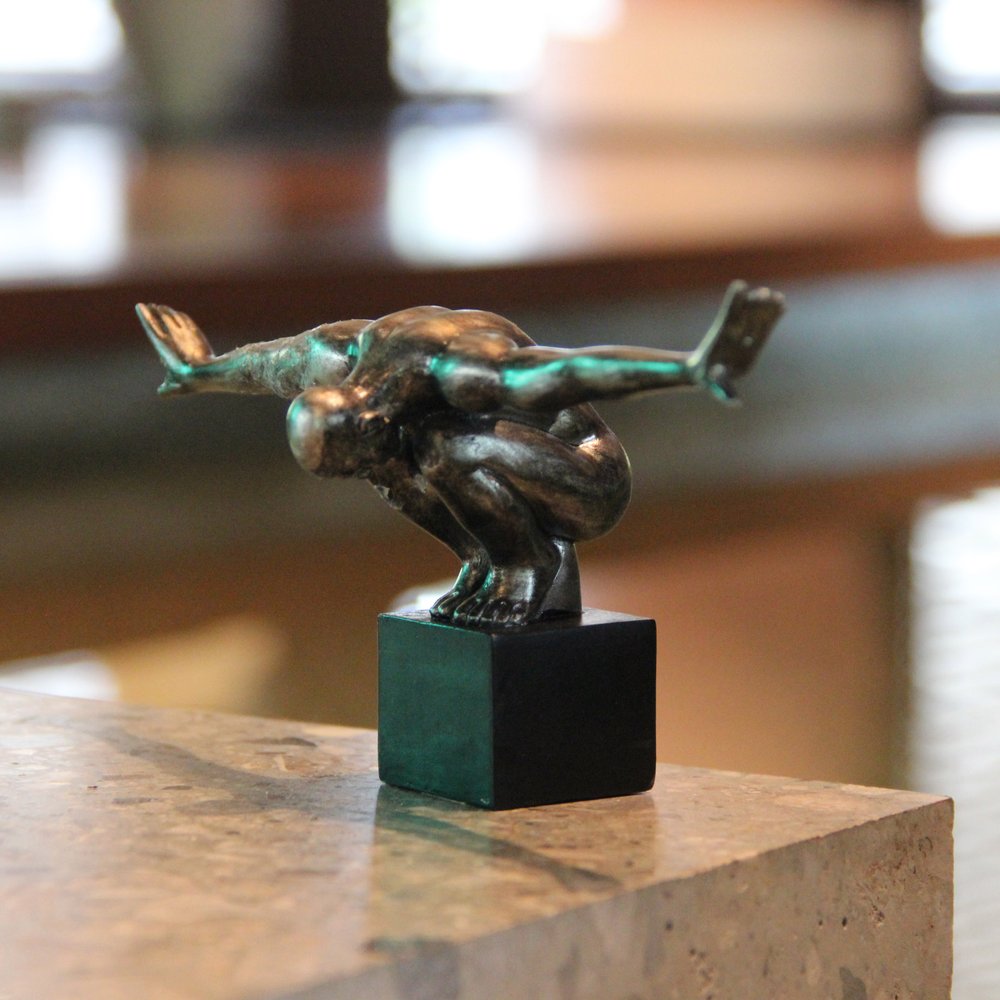 4" Pewter Resin Man Tabletop Sculpture