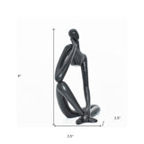 6" Black Resin Man Tabletop Sculpture