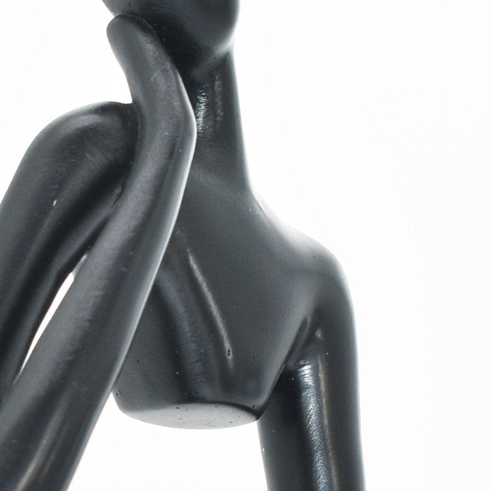6" Black Resin Man Tabletop Sculpture