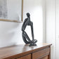 6" Black Resin Man Tabletop Sculpture