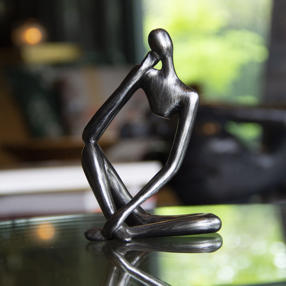 6" Pewter Resin Man Tabletop Sculpture