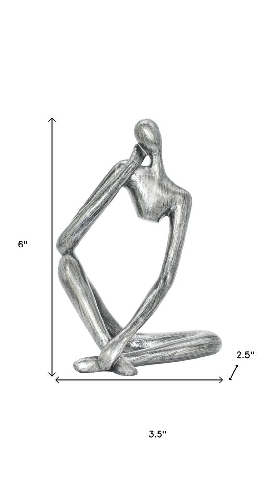 6" Pewter Resin Man Tabletop Sculpture