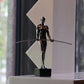 8" Black Resin Man Tabletop Sculpture