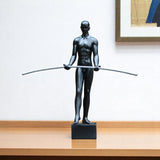 8" Black Resin Man Tabletop Sculpture