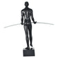 8" Black Resin Man Tabletop Sculpture