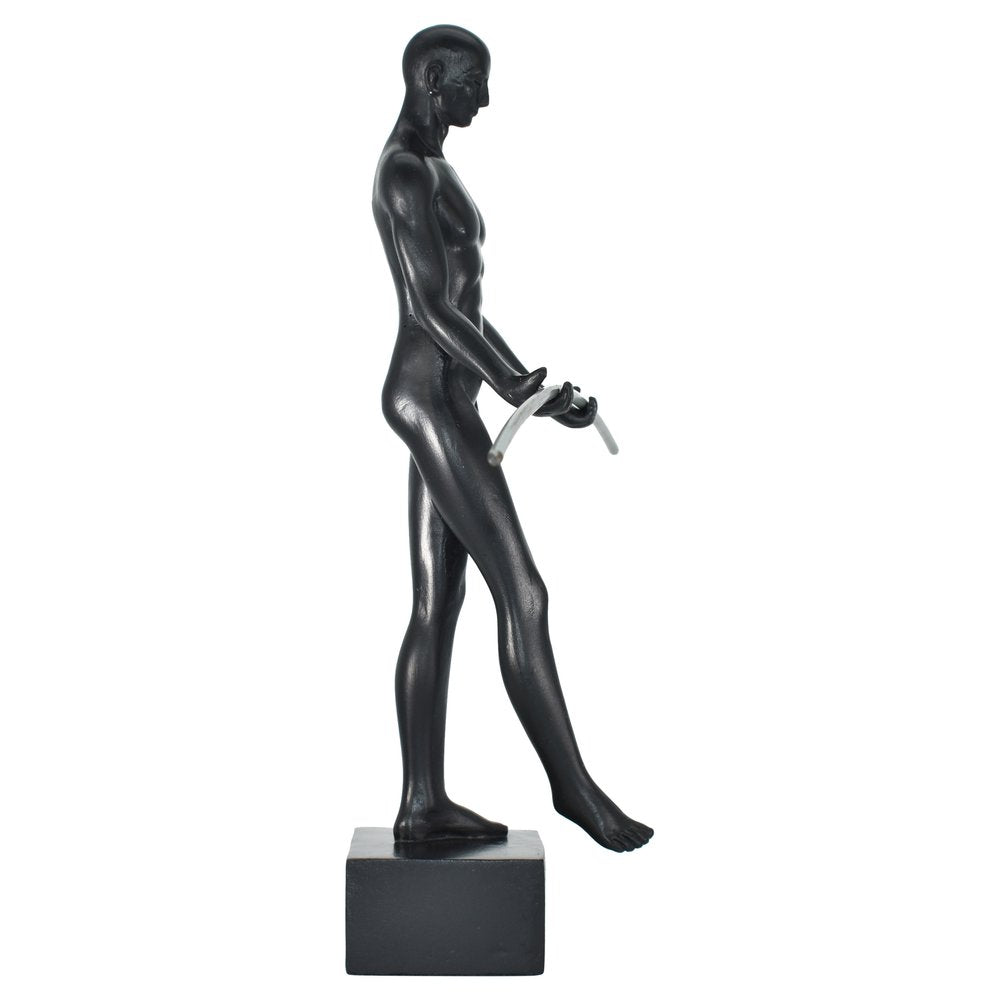 8" Black Resin Man Tabletop Sculpture