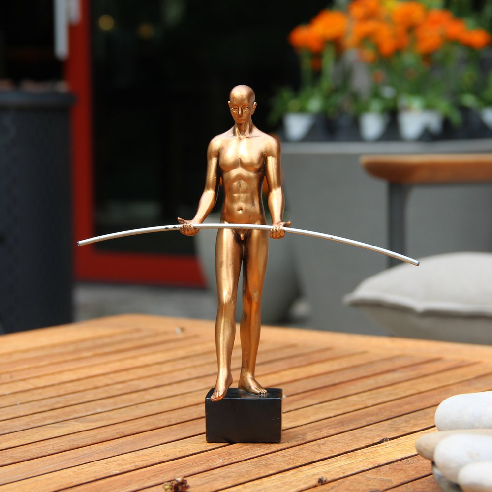 8" Bronze Resin Man Tabletop Sculpture