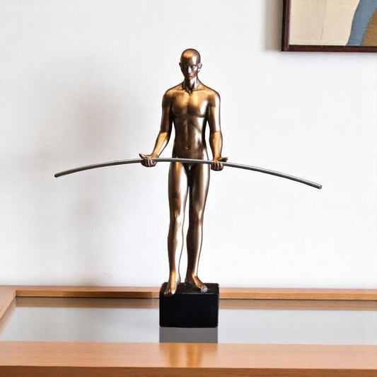 8" Bronze Resin Man Tabletop Sculpture