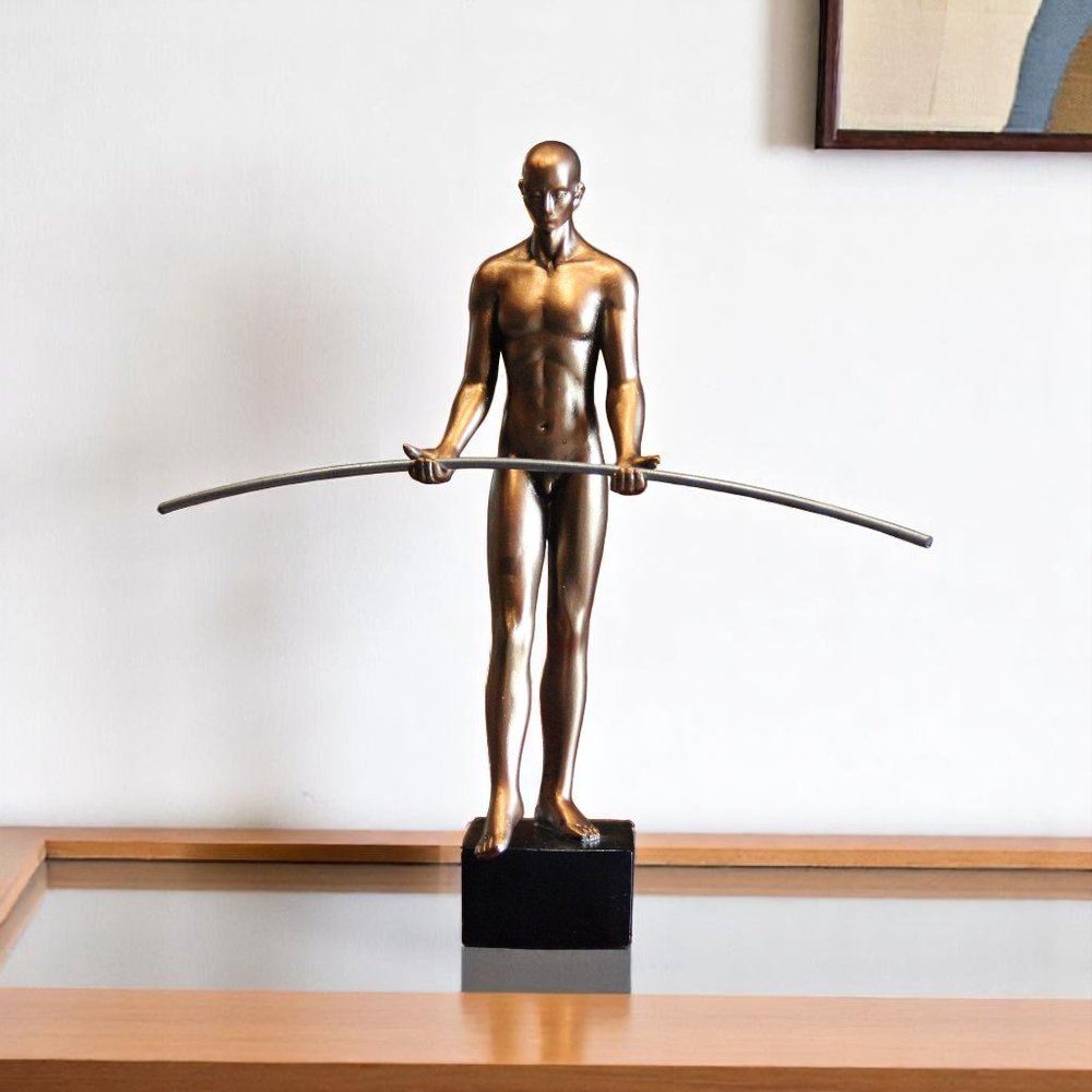 8" Bronze Resin Man Tabletop Sculpture