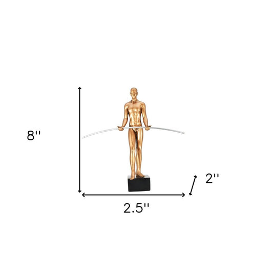 8" Bronze Resin Man Tabletop Sculpture