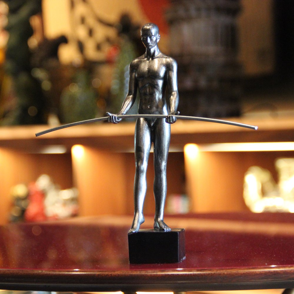 8" Pewter Resin Man Tabletop Sculpture