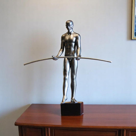 8" Pewter Resin Man Tabletop Sculpture