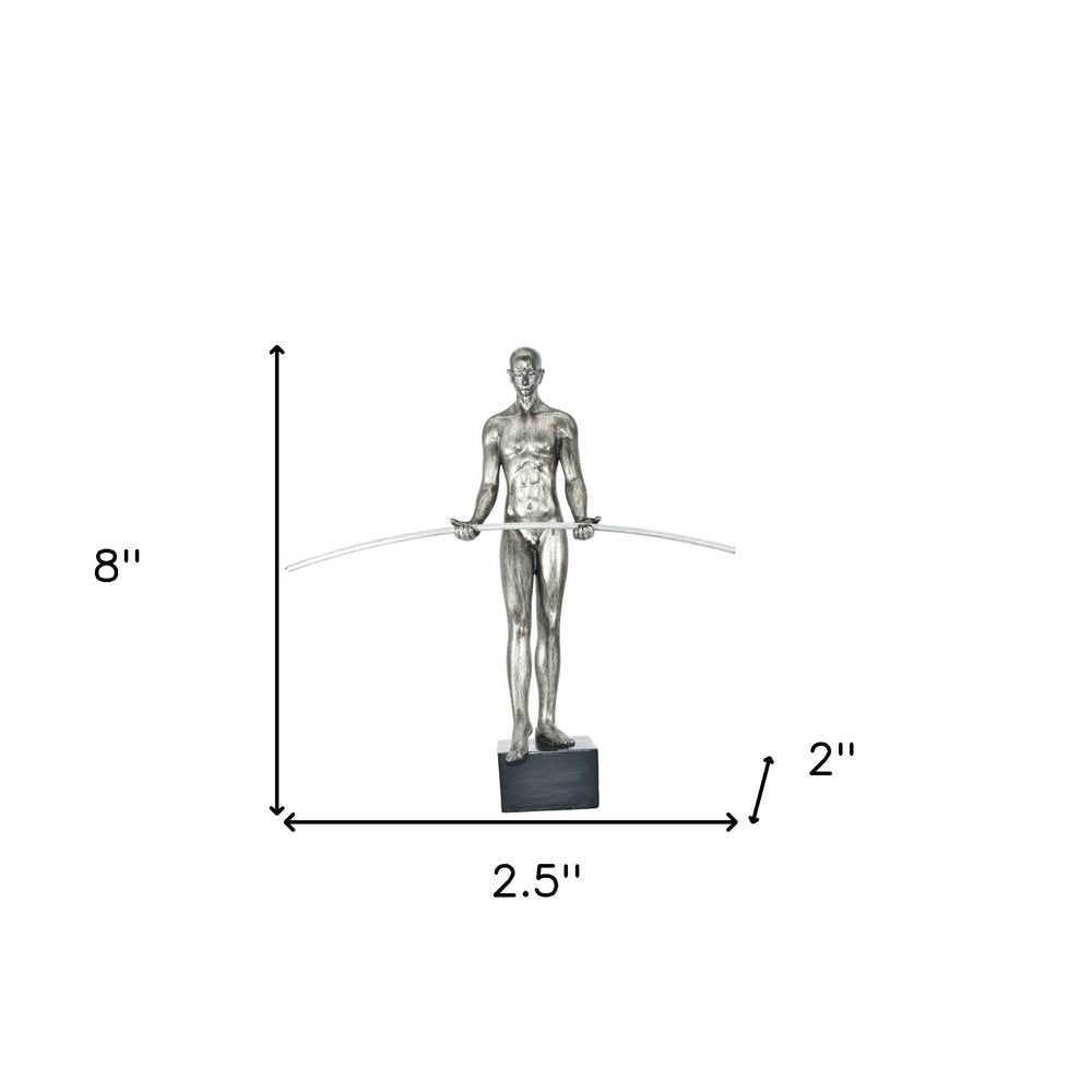 8" Pewter Resin Man Tabletop Sculpture