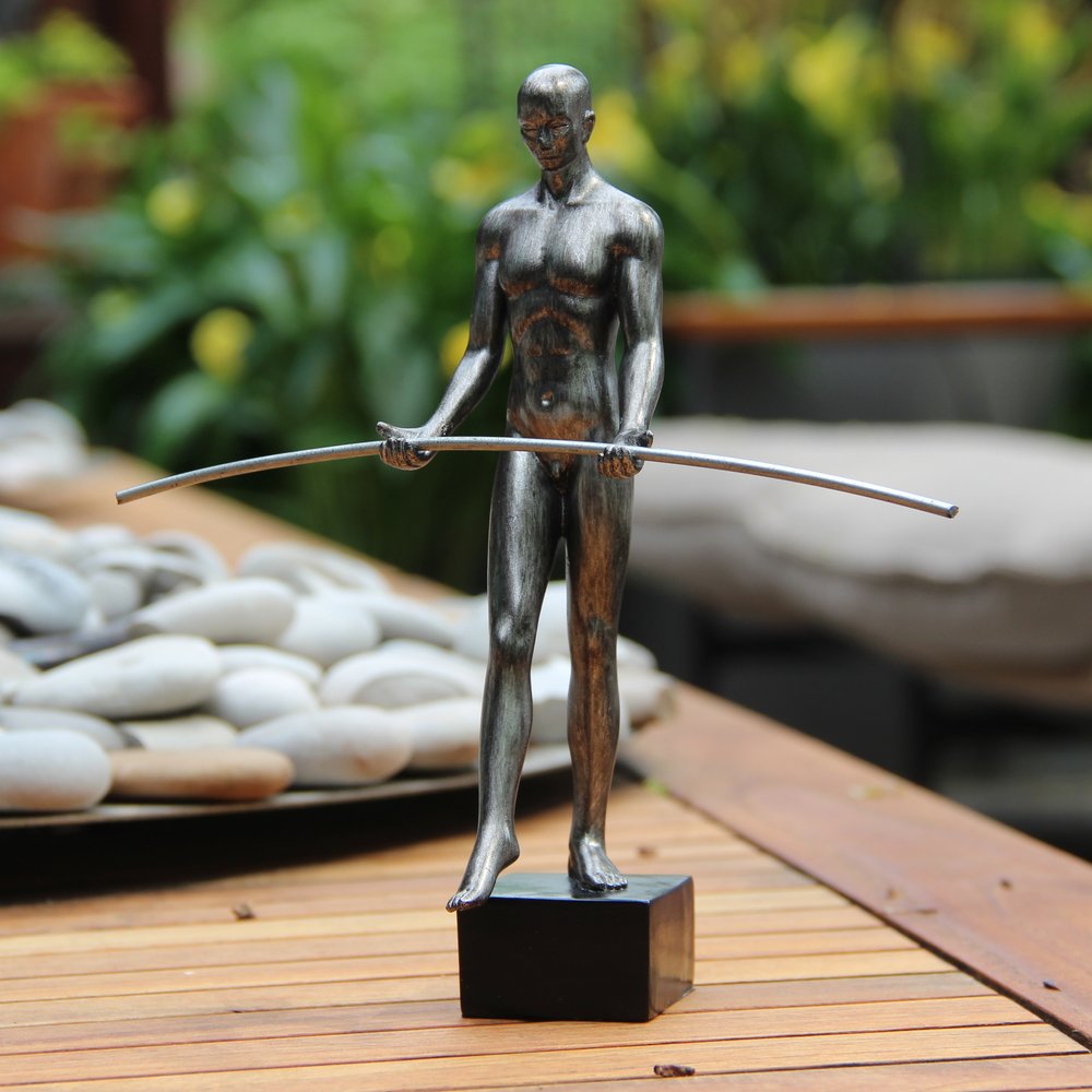 8" Pewter Resin Man Tabletop Sculpture