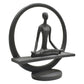 8" Black Resin Yoga Meditation Tabletop Sculpture