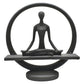 8" Black Resin Yoga Meditation Tabletop Sculpture