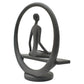 8" Black Resin Yoga Meditation Tabletop Sculpture