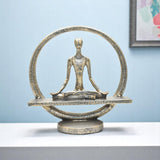 7" Pewter Resin Yoga Meditation Tabletop Sculpture