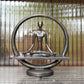 7" Pewter Resin Yoga Meditation Tabletop Sculpture
