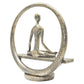7" Pewter Resin Yoga Meditation Tabletop Sculpture