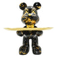 8" Black And Gold Resin Tabletop Sculpture