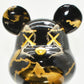 8" Black And Gold Resin Tabletop Sculpture