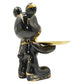 8" Black And Gold Resin Tabletop Sculpture