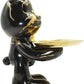 8" Black And Gold Resin Tabletop Sculpture