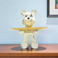8" Off White And Gold Resin Tabletop Sculpture