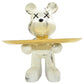 8" Off White And Gold Resin Tabletop Sculpture