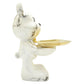 8" Off White And Gold Resin Tabletop Sculpture