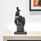 6" Black Resin Hand Tabletop Sculpture
