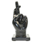 6" Black Resin Hand Tabletop Sculpture