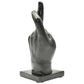 6" Black Resin Hand Tabletop Sculpture