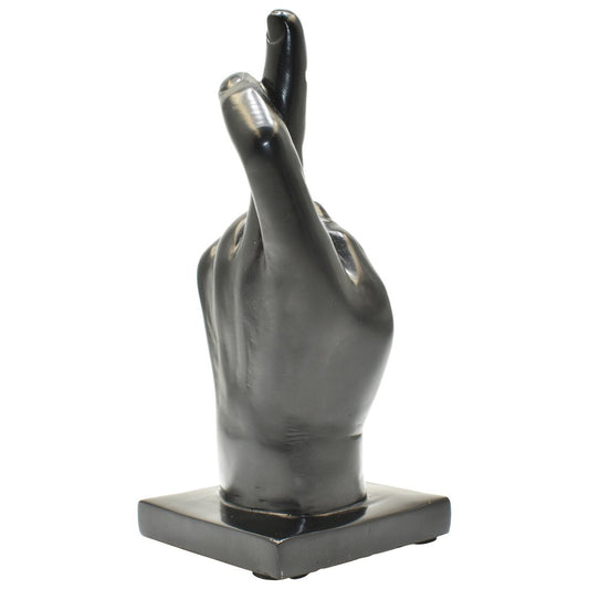 6" Black Resin Hand Tabletop Sculpture