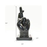 6" Black Resin Hand Tabletop Sculpture
