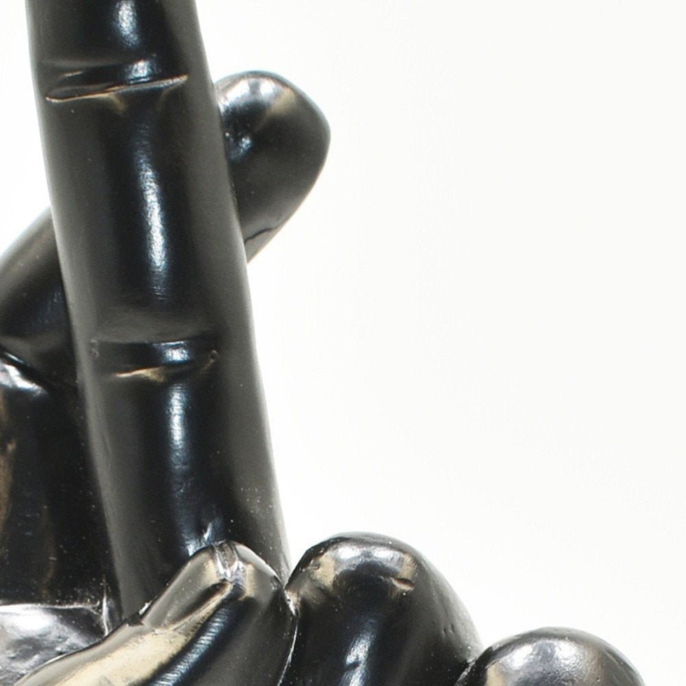 6" Black Resin Hand Tabletop Sculpture