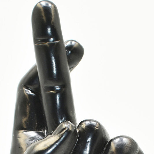 6" Black Resin Hand Tabletop Sculpture