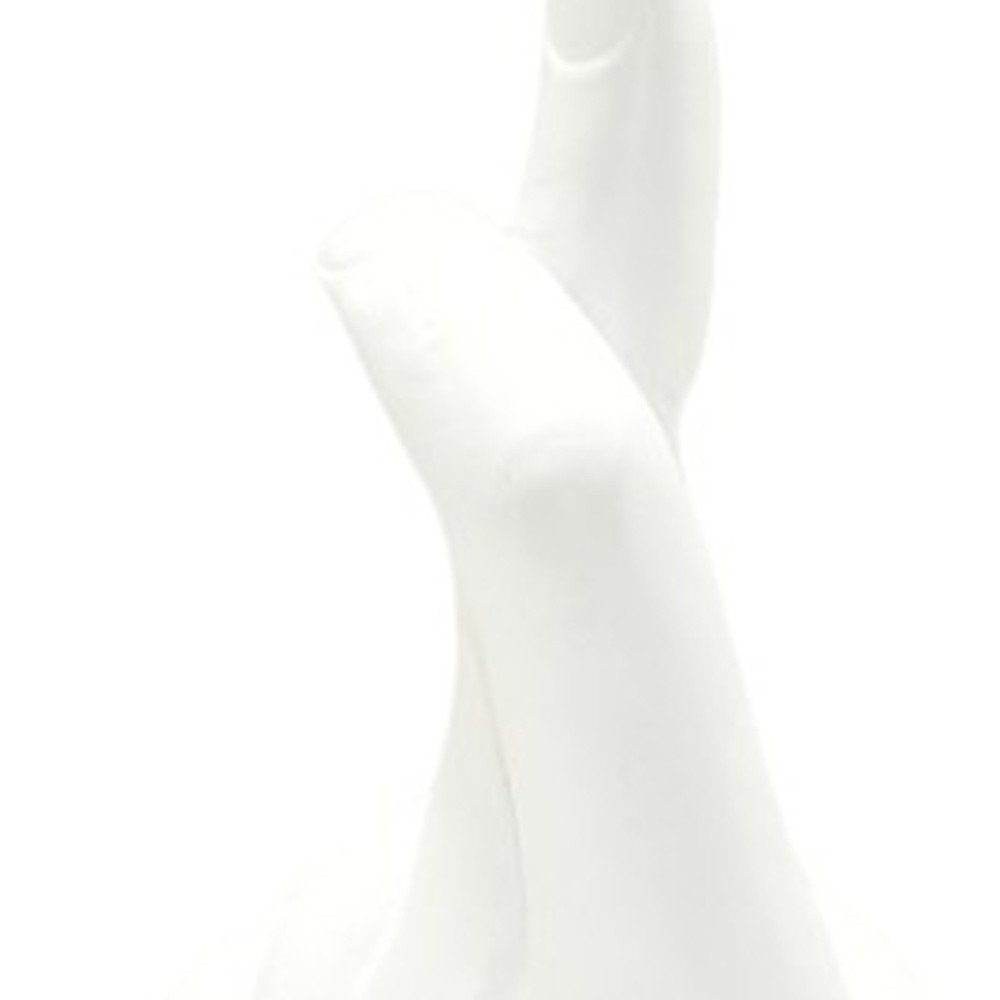 6" White Resin Hand Tabletop Sculpture