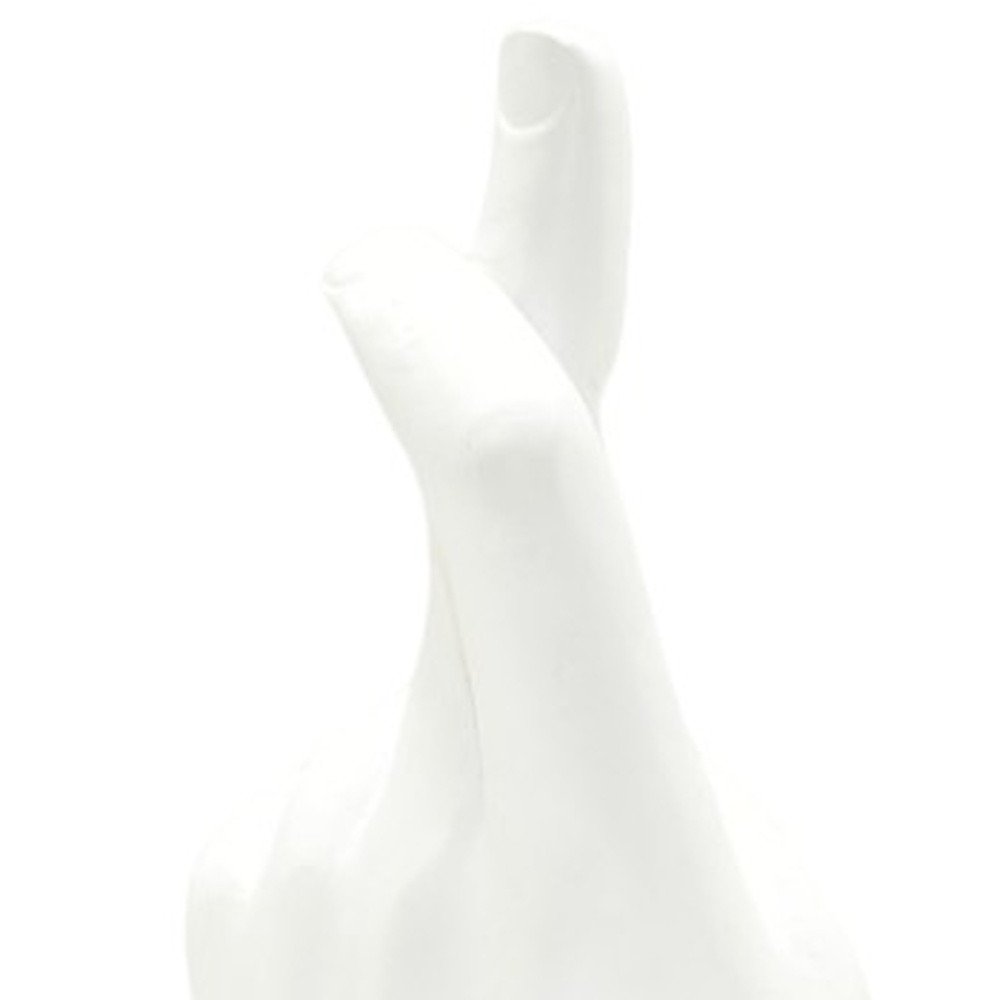 6" White Resin Hand Tabletop Sculpture