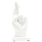 6" White Resin Hand Tabletop Sculpture