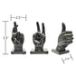 Set of Three Black Resin Hand Tabletop Sculpture